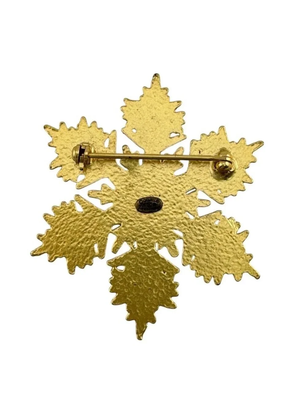 Chanel CC Logo Snowflake Brooch Gold